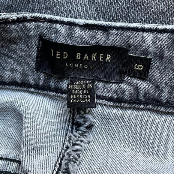 NWT Ted Baker Skirt Denim Phraya Mini Skirt Gray Wash Curvy Fit Women’s Size 16 - Picture 11 of 14